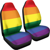 LGBT Pride Rainbow Striped Print Universal Fit Car Seat Covers 102422