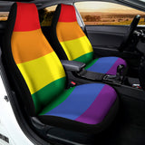 LGBT Pride Rainbow Striped Print Universal Fit Car Seat Covers 102422