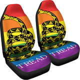 LGBT Rainbow Gadsden Flag Print Universal Fit Car Seat Covers 102422