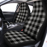 Light Grey And Black Buffalo Check Print Universal Fit Car Seat Covers 102422