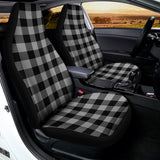 Light Grey And Black Buffalo Check Print Universal Fit Car Seat Covers 102422