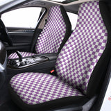 Light Purple And White Checkered Print Universal Fit Car Seat Covers 102422