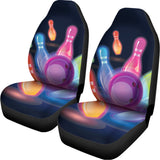 Light Up Bowling Pins Print Universal Fit Car Seat Covers 102422