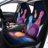 Light Up Bowling Pins Print Universal Fit Car Seat Covers 102422