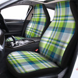 Lime And Blue Madras Plaid Print Universal Fit Car Seat Covers 102422