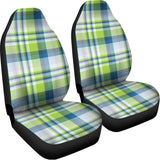 Lime And Blue Madras Plaid Print Universal Fit Car Seat Covers 102422