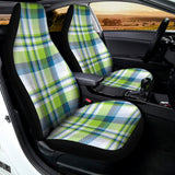 Lime And Blue Madras Plaid Print Universal Fit Car Seat Covers 102422