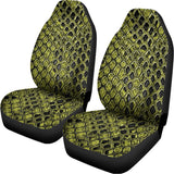 Lime Green And Black Snakeskin Print Universal Fit Car Seat Covers 102422