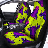 Lime Green And Purple Cow Pattern Print Universal Fit Car Seat Covers 102422
