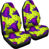 Lime Green And Purple Cow Pattern Print Universal Fit Car Seat Covers 102422
