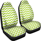 Lime Green And White Chevron Print Universal Fit Car Seat Covers 102422