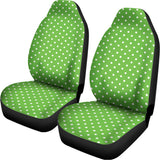 Lime Green And White Polka Dot Print Universal Fit Car Seat Covers 102422