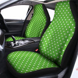 Lime Green And White Polka Dot Print Universal Fit Car Seat Covers 102422