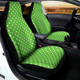 Lime Green And White Polka Dot Print Universal Fit Car Seat Covers 102422