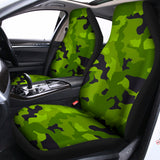 Lime Green Camouflage Print Universal Fit Car Seat Covers 102422