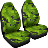 Lime Green Camouflage Print Universal Fit Car Seat Covers 102422