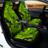 Lime Green Camouflage Print Universal Fit Car Seat Covers 102422