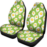 Lime Green Fried Eggs Pattern Print Universal Fit Car Seat Covers 102422