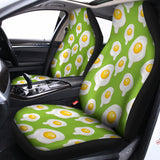 Lime Green Fried Eggs Pattern Print Universal Fit Car Seat Covers 102422