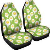 Lime Green Fried Eggs Pattern Print Universal Fit Car Seat Covers 102422