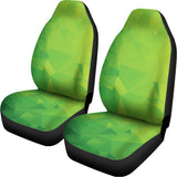 Lime Green Polygonal Geometric Print Universal Fit Car Seat Covers 102422
