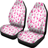 Little Breast Cancer Ribbon Print Universal Fit Car Seat Covers 102422