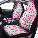 Little Breast Cancer Ribbon Print Universal Fit Car Seat Covers 102422