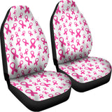 Little Breast Cancer Ribbon Print Universal Fit Car Seat Covers 102422