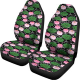 Lotus Flower And Leaf Pattern Print Universal Fit Car Seat Covers 102422