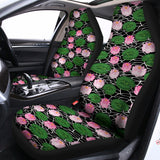 Lotus Flower And Leaf Pattern Print Universal Fit Car Seat Covers 102422