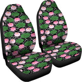 Lotus Flower And Leaf Pattern Print Universal Fit Car Seat Covers 102422