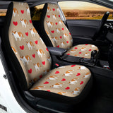 Love English Bulldog Pattern Print Universal Fit Car Seat Covers 102422