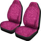 Magenta Pink (NOT Real) Glitter Print Universal Fit Car Seat Covers 102422