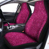 Magenta Pink (NOT Real) Glitter Print Universal Fit Car Seat Covers 102422