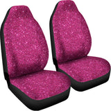 Magenta Pink (NOT Real) Glitter Print Universal Fit Car Seat Covers 102422