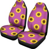 Magenta Pink Sunflower Pattern Print Universal Fit Car Seat Covers 102422