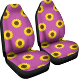 Magenta Pink Sunflower Pattern Print Universal Fit Car Seat Covers 102422