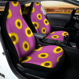 Magenta Pink Sunflower Pattern Print Universal Fit Car Seat Covers 102422