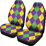 Mardi Gras Argyle Pattern Print Universal Fit Car Seat Covers 102422