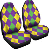 Mardi Gras Argyle Pattern Print Universal Fit Car Seat Covers 102422