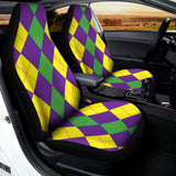 Mardi Gras Argyle Pattern Print Universal Fit Car Seat Covers 102422