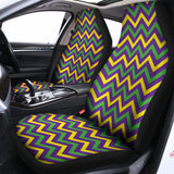 Mardi Gras Chevron Pattern Print Universal Fit Car Seat Covers 102422