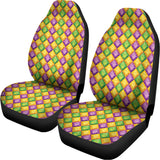 Mardi Gras Diamond Pattern Print Universal Fit Car Seat Covers 102422