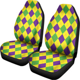 Mardi Gras Fat Tuesday Argyle Print Universal Fit Car Seat Covers 102422