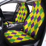 Mardi Gras Fat Tuesday Argyle Print Universal Fit Car Seat Covers 102422