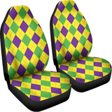 Mardi Gras Fat Tuesday Argyle Print Universal Fit Car Seat Covers 102422