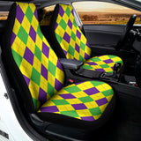 Mardi Gras Fat Tuesday Argyle Print Universal Fit Car Seat Covers 102422