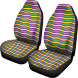 Mardi Gras Fat Tuesday Chevron Print Universal Fit Car Seat Covers 102422