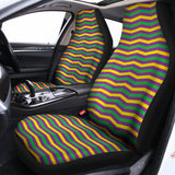 Mardi Gras Fat Tuesday Chevron Print Universal Fit Car Seat Covers 102422