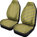 Mardi Gras Fat Tuesday Zigzag Print Universal Fit Car Seat Covers 102422